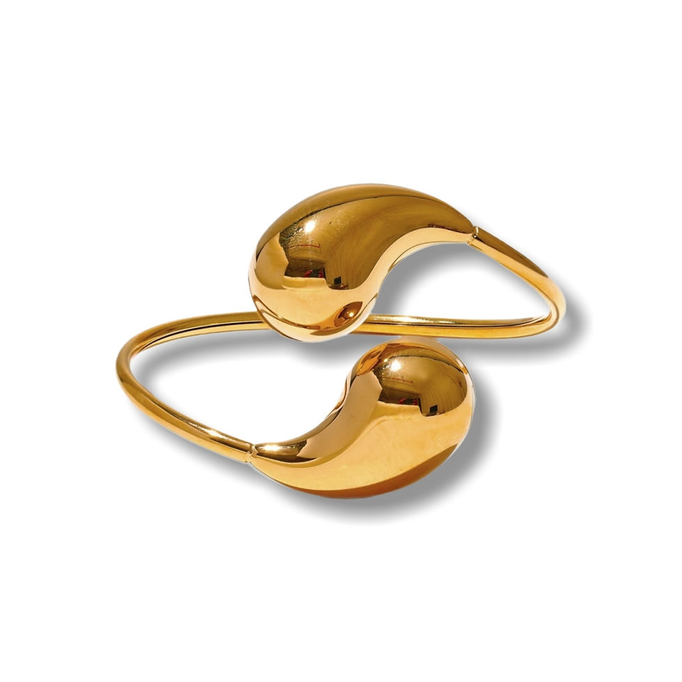 Miniature : Gold Water Drop Bangle
