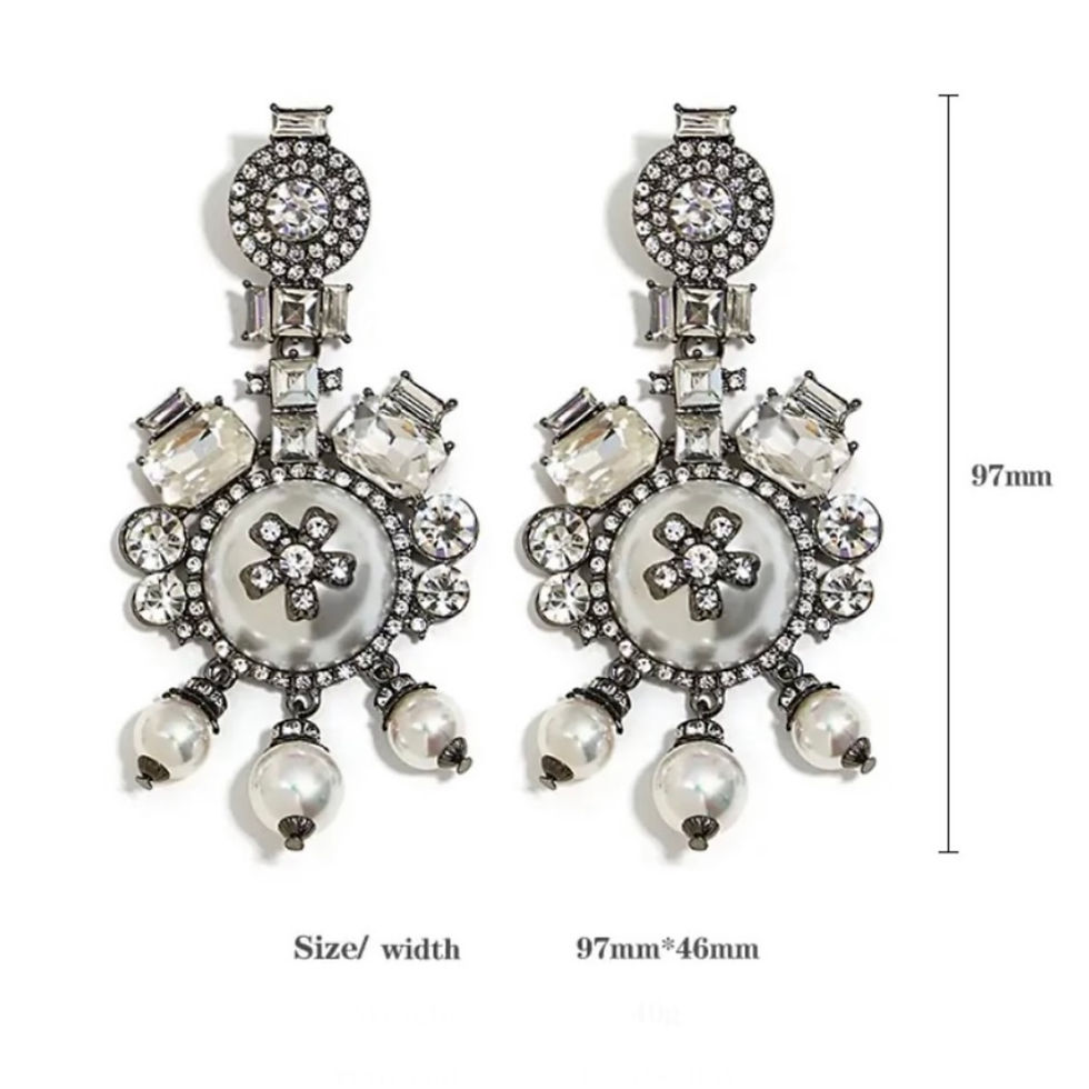 תמונה ממוזערת: Isolene Jewellers Xena Earrings, Statement Earrings, Rhinestone Earrings, Women's Earrings, Silver Earrings, Dylan Lex