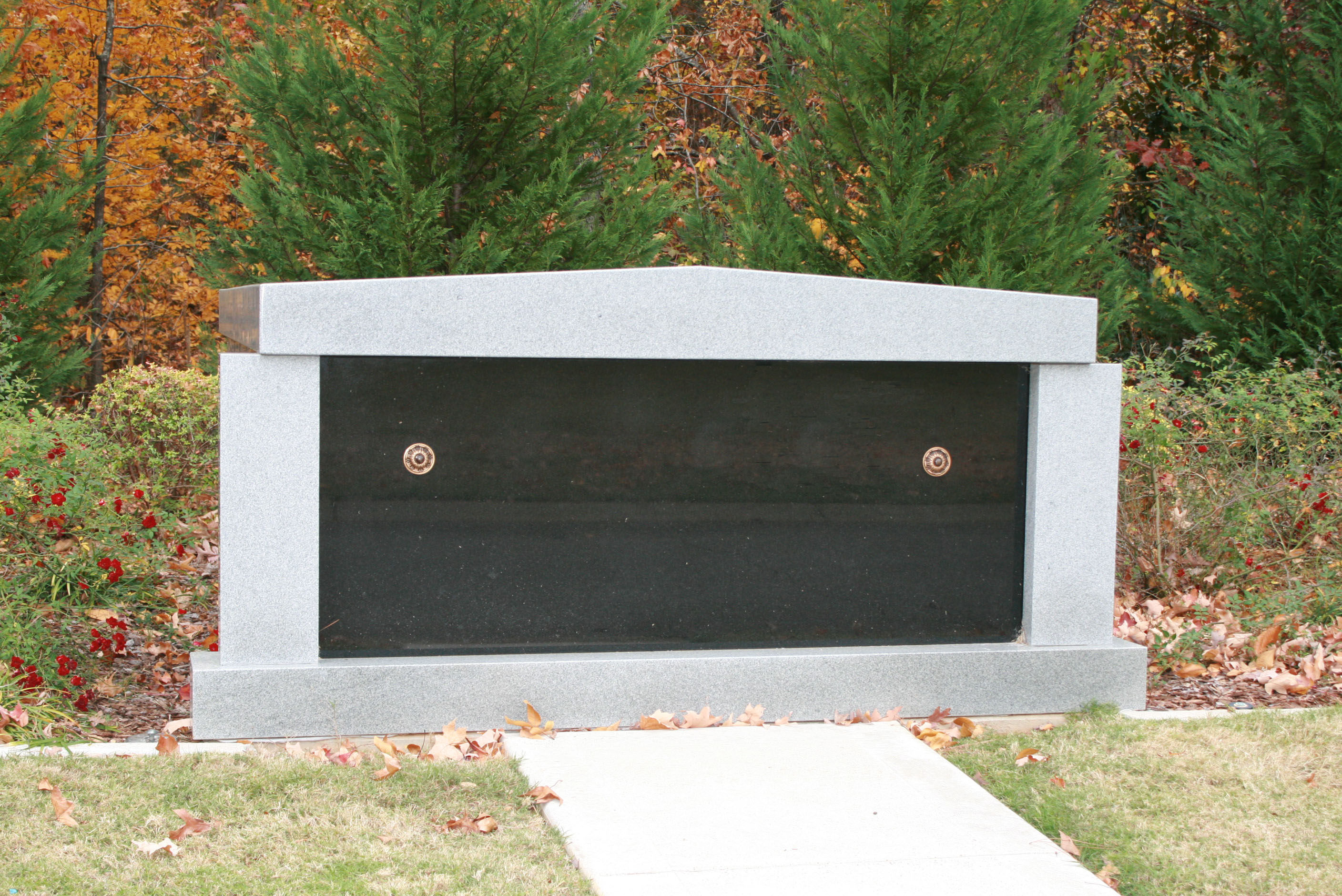 Pewter Gray Mausoleum w/ Black Satin Door