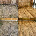Decking before and after jet washing