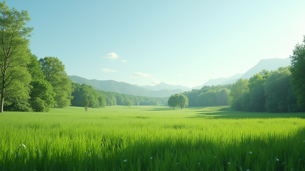 Wide angle view of a serene landscape symbolizing financial growth