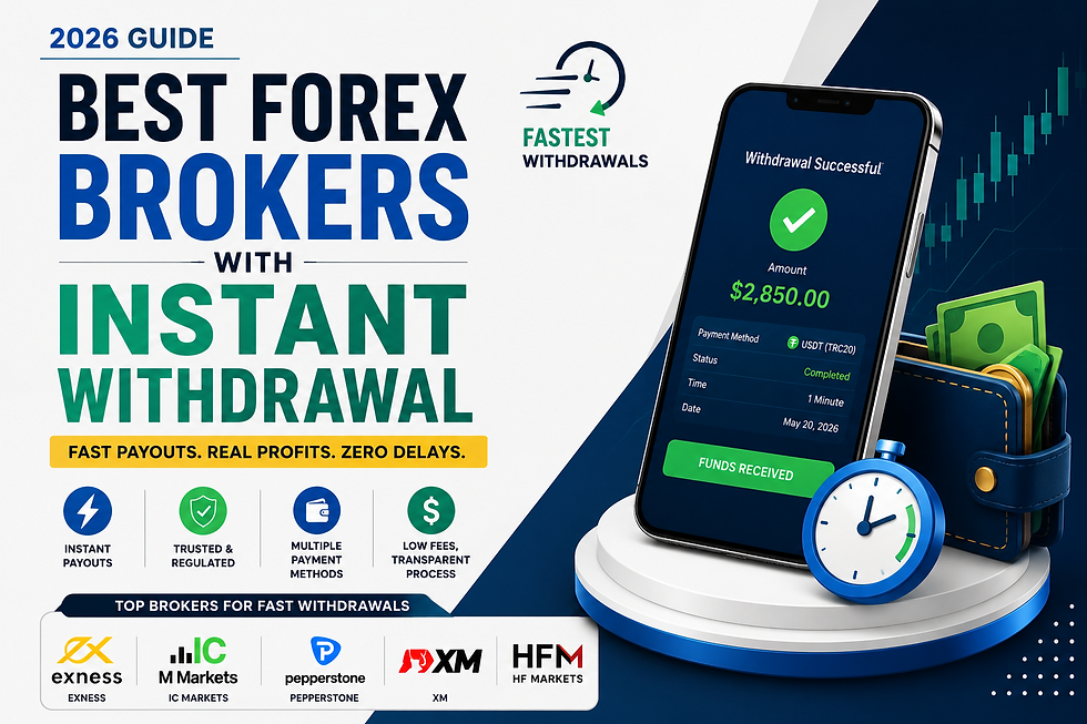 Best Forex Brokers With Instant Withdrawal (2026) – Fastest Payouts & Reliable Withdrawals