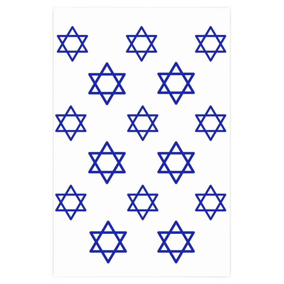 Thumbnail: Hanukkah. Cobalt Blue Star of David. Wrapping Paper 