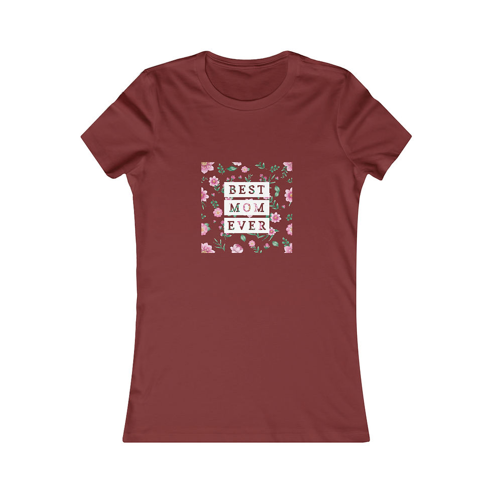 Thumbnail: Mother's Day. Floral. Best Mom Ever 100% Cotton Slim Fit Tee