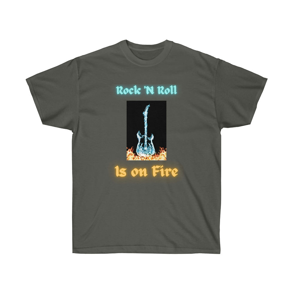 Thumbnail: Rock N' Roll is on Fire - Fire Guitar - Unisex Ultra Cotton Tee
