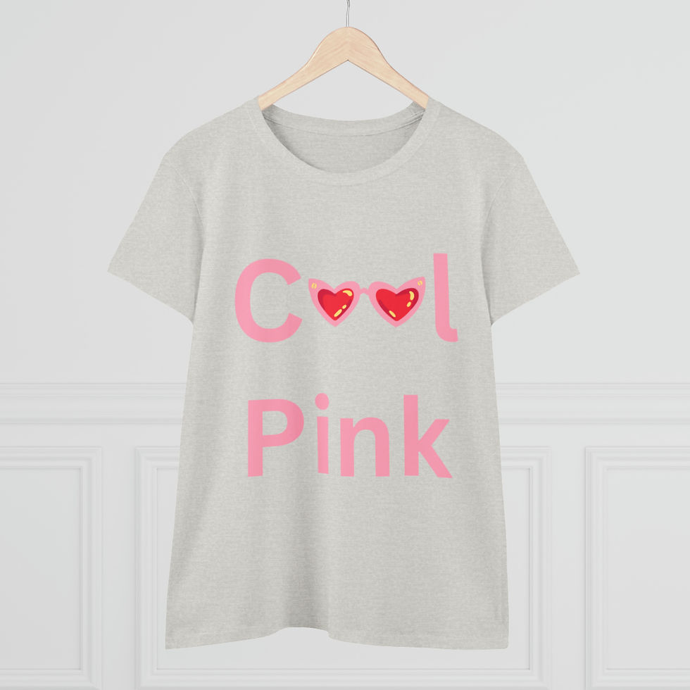 Thumbnail: Pink. Cool Pink Shades. - Women's Midweight Cotton Tee