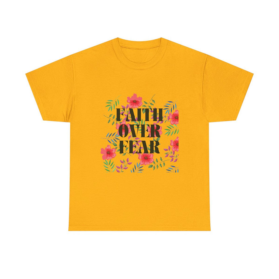 Thumbnail: Faith Over Fear Motivational Unisex Heavy Cotton Tee