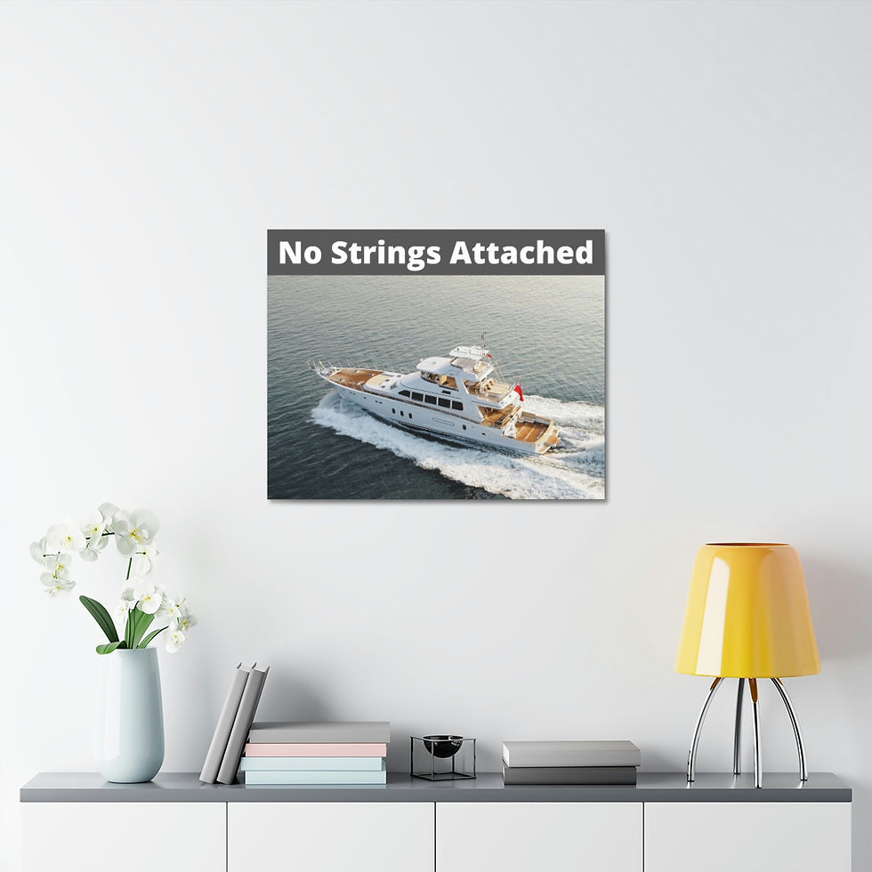 Thumbnail: No Strings Attached - Yacht - Nautical - Satin Canvas, Stretched