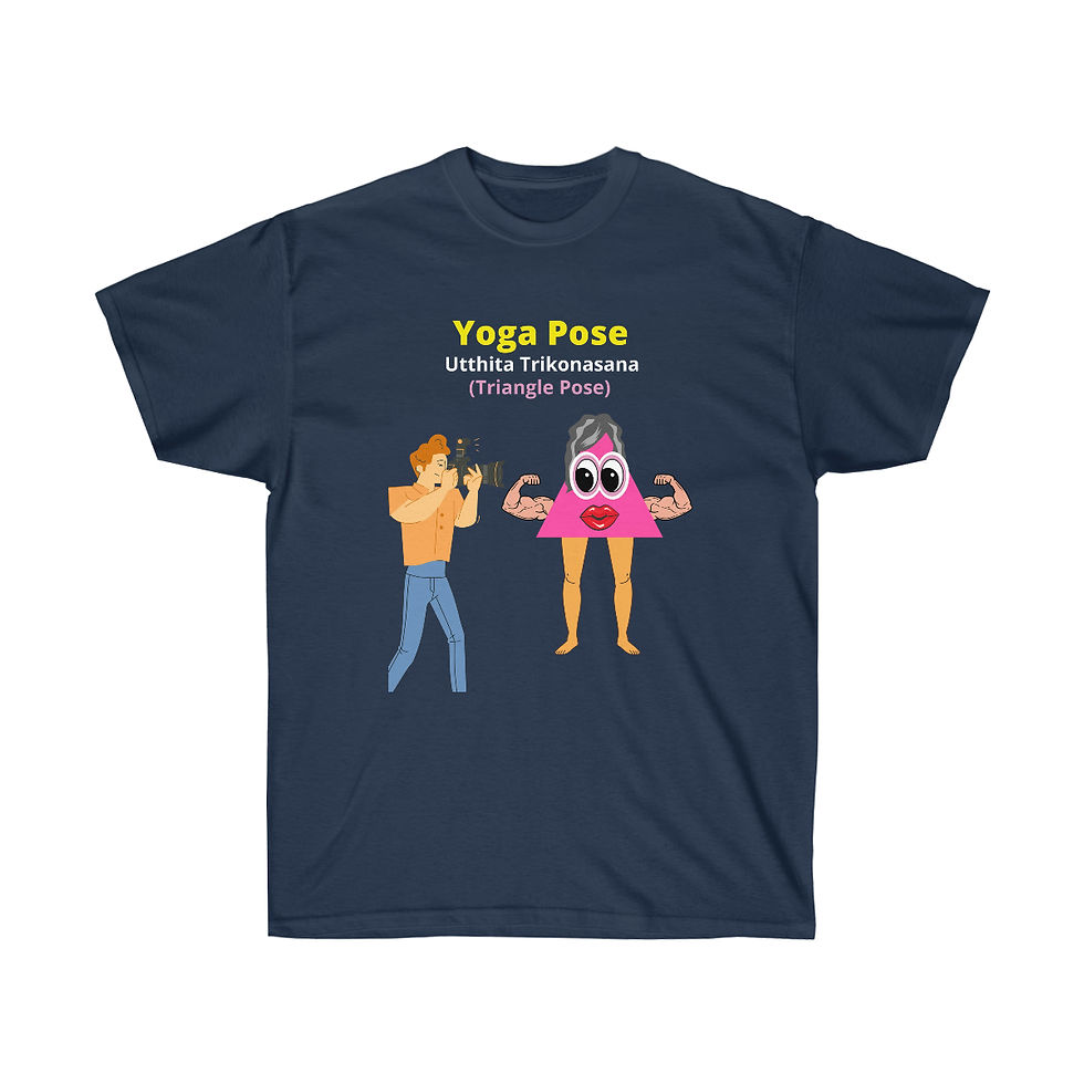 Thumbnail: Yoga - Triangle Pose - Dark Fabric - Unisex Ultra Cotton Tee