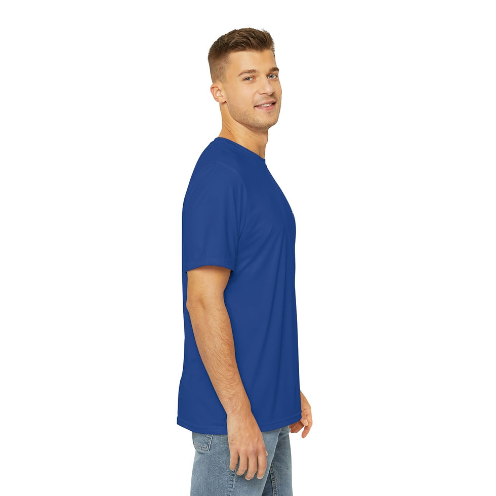 Thumbnail: Nauti Line - Front Logo White. -  Men's Polyester Tee (AOP)