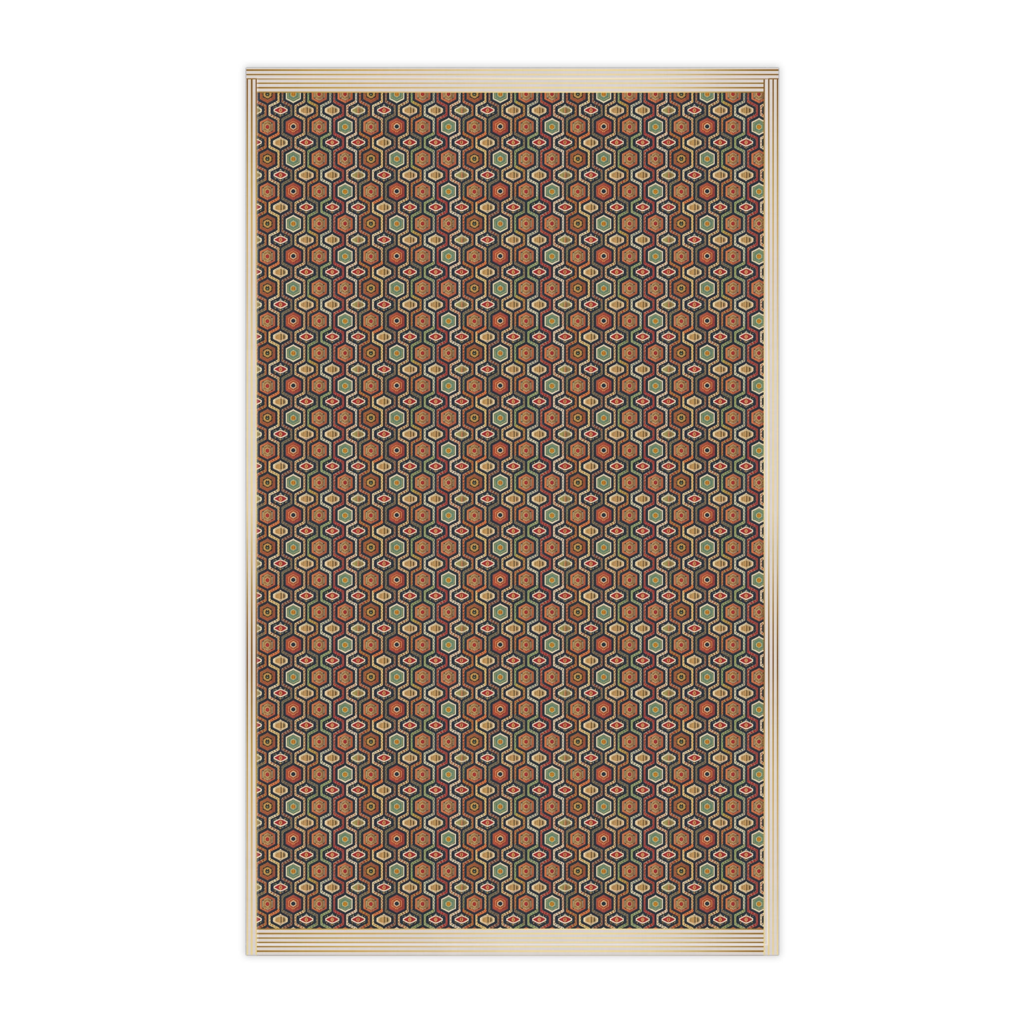 Geometric Abacus with Gold Trim Kitchen Towel