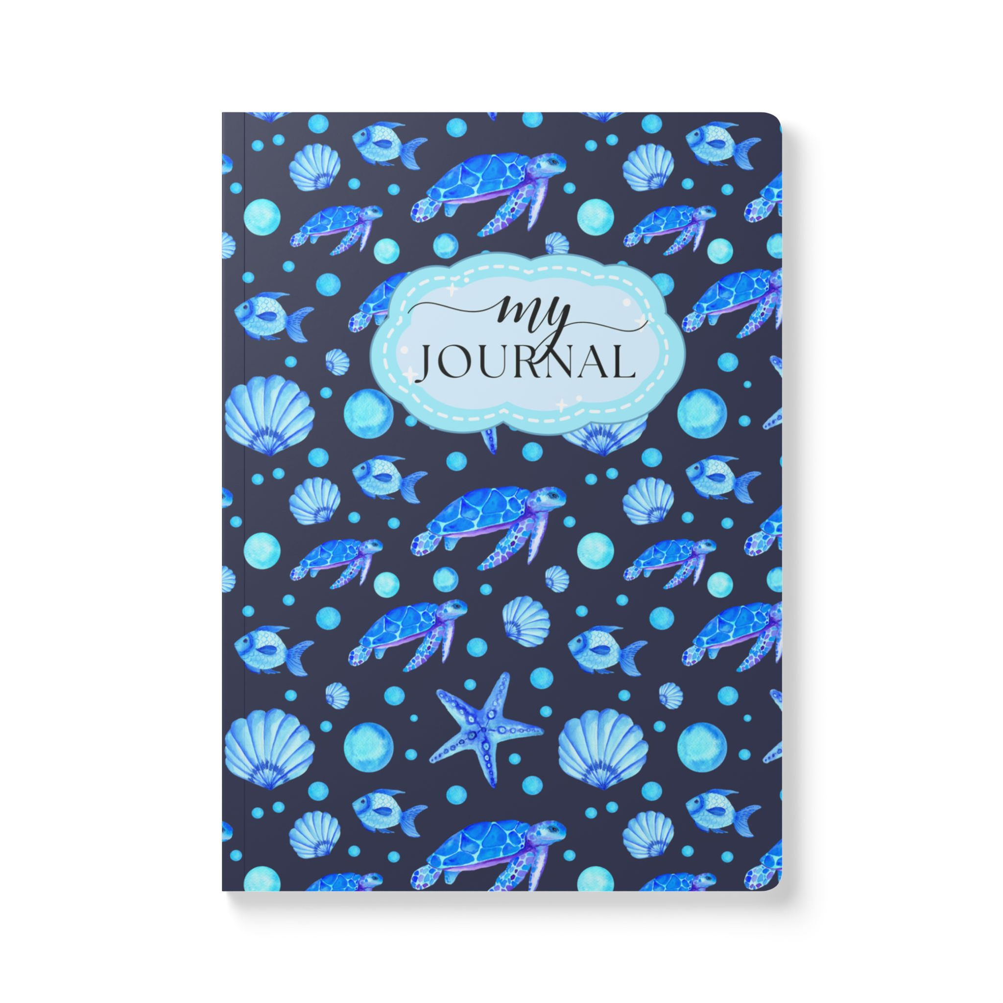 Nautical Sea Turtle and Starfish Softcover Journal & Planner