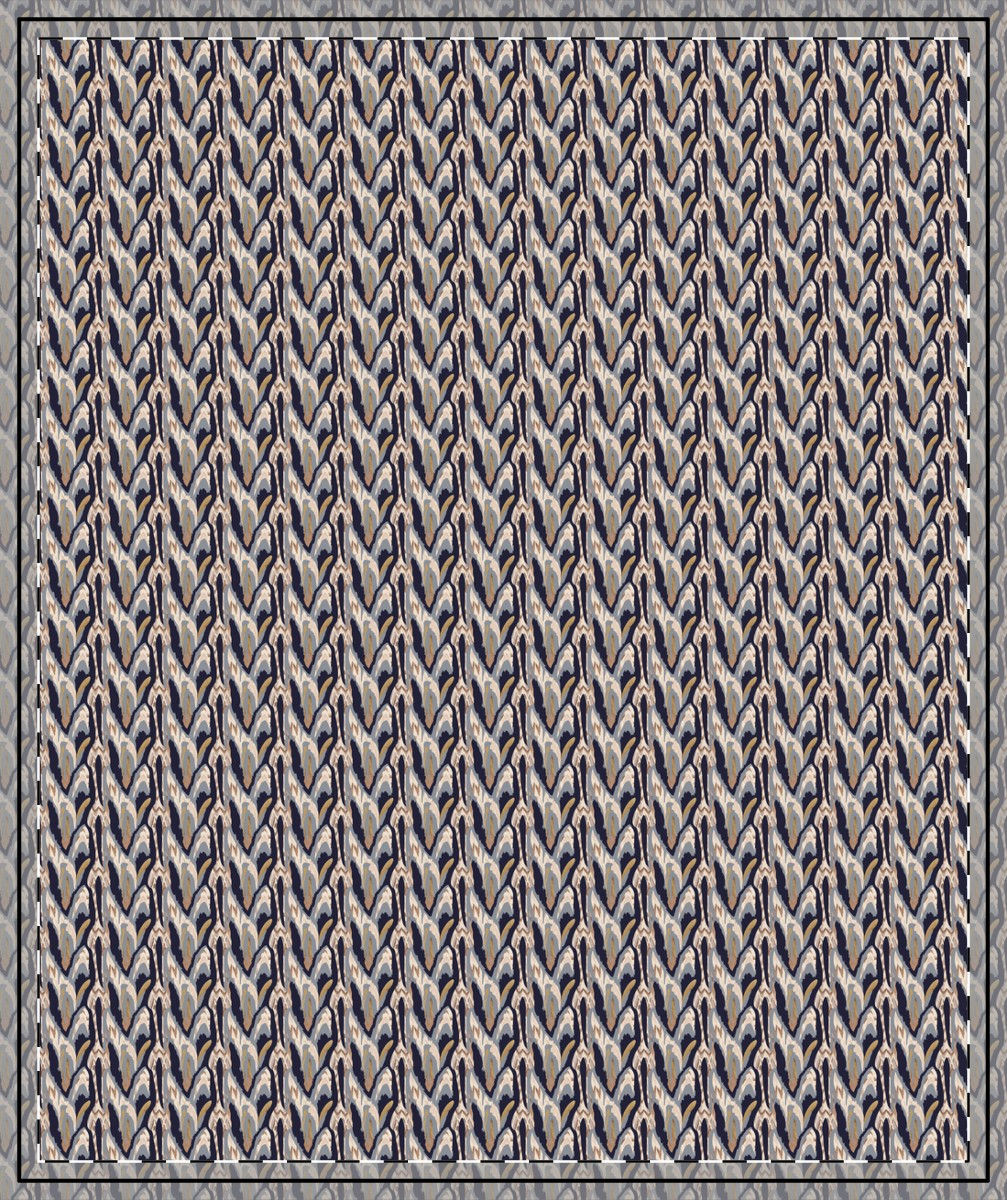 Safari Blue Ikat Quilted Throw