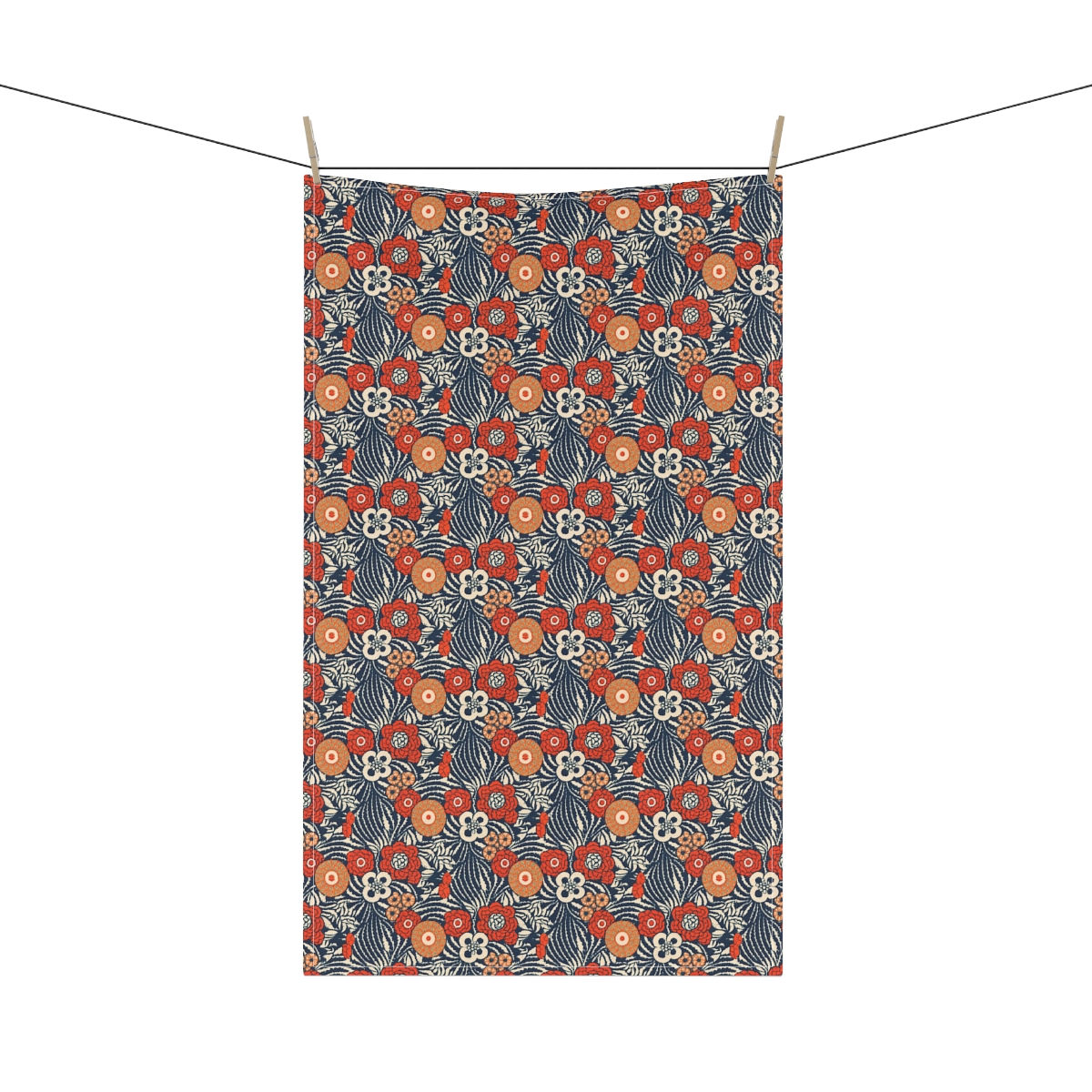Oriental Poppies Patterned Kitchen Towel