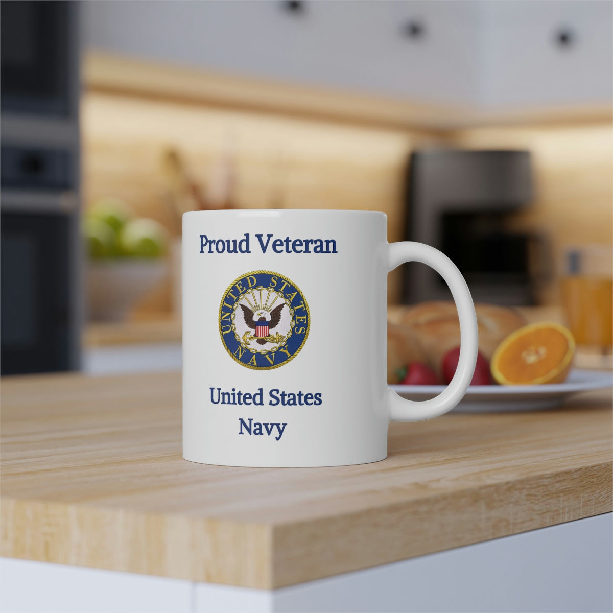 Proud Veteran - U.S. Navy - White Mug, 11oz