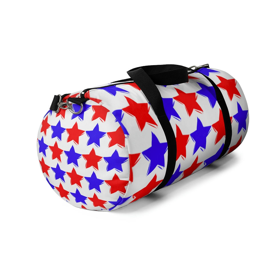 Thumbnail: "Red and Blue Stars. Patriotic."  Duffel Bag