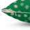 Thumbnail: Christmas. White Snowflakes on Green. Spun Polyester Square Pillow