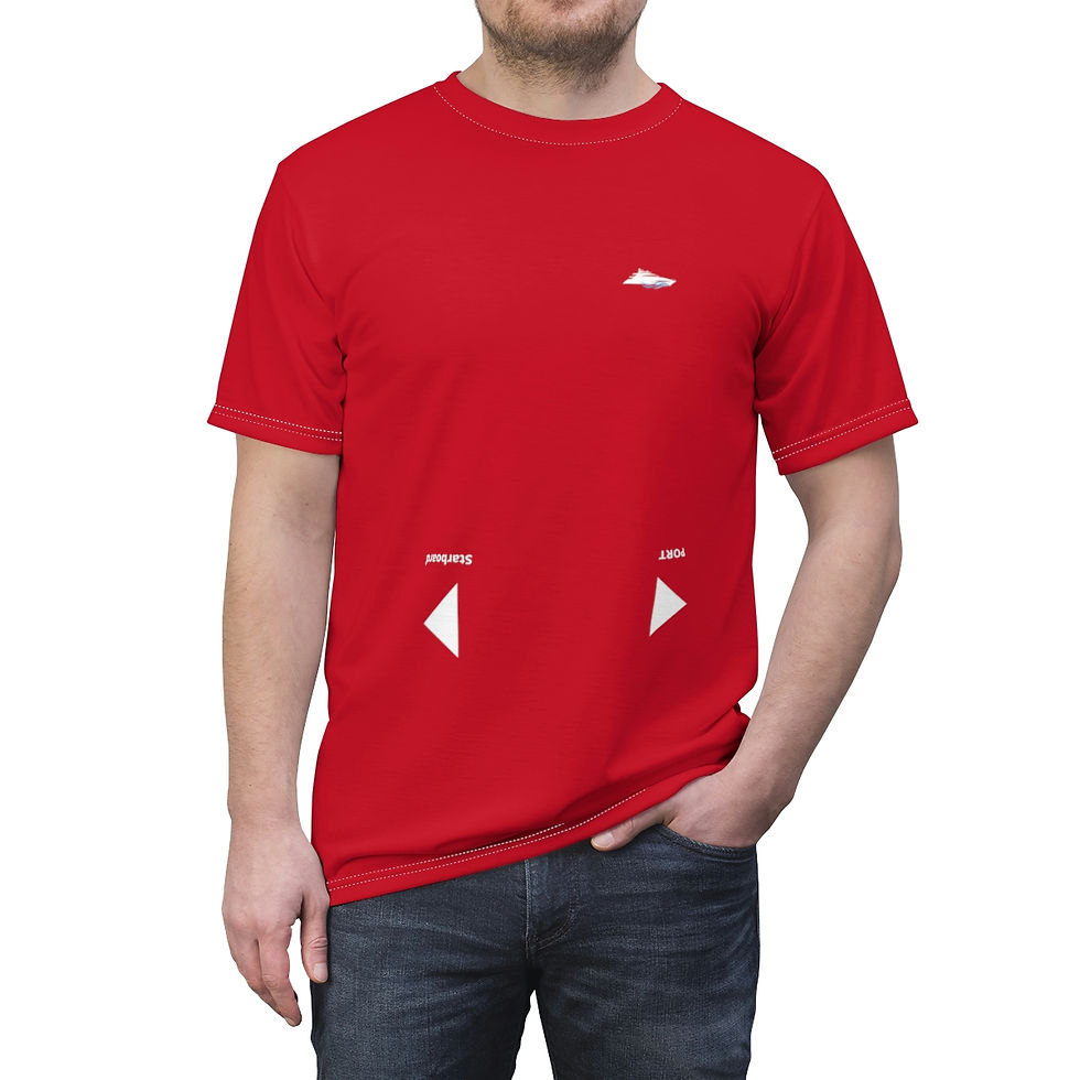 Thumbnail: Port / Starboard / w/Arrows on Front - Upside down - Unisex AOP Cut & Sew Tee