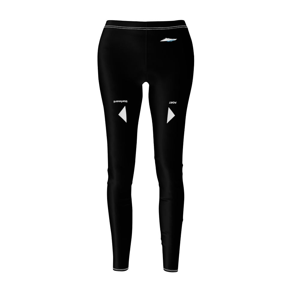 Thumbnail: Port / Starboard /Arrows - Upside Dn Nautical- Women's Cut & Sew Casual Leggings