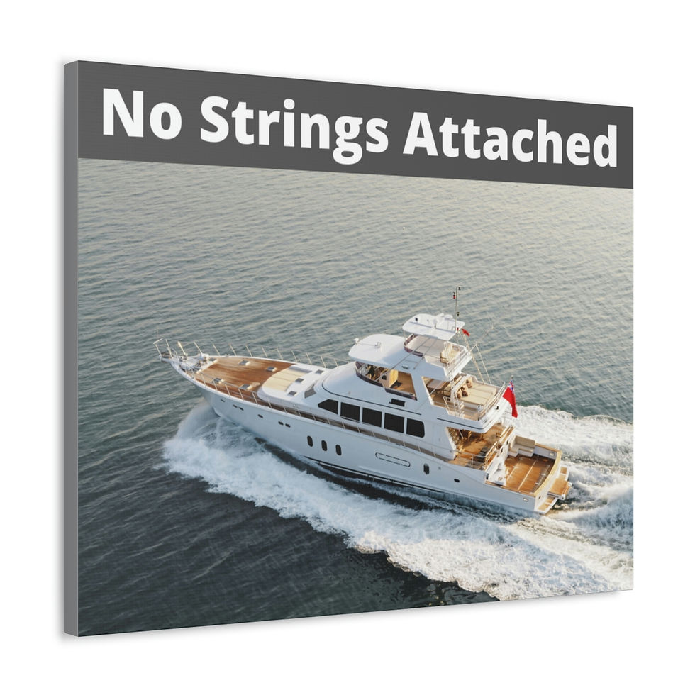 Thumbnail: No Strings Attached - Yacht - Nautical - Satin Canvas, Stretched