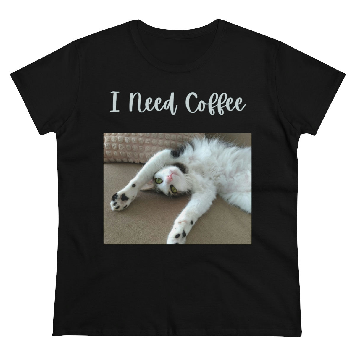 I Need Coffee - Cat 1 - Women's Midweight Cotton Tee