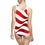 Thumbnail: "Red and White Stripes. Patriotic." Women's Classic One-Piece Swimsuit