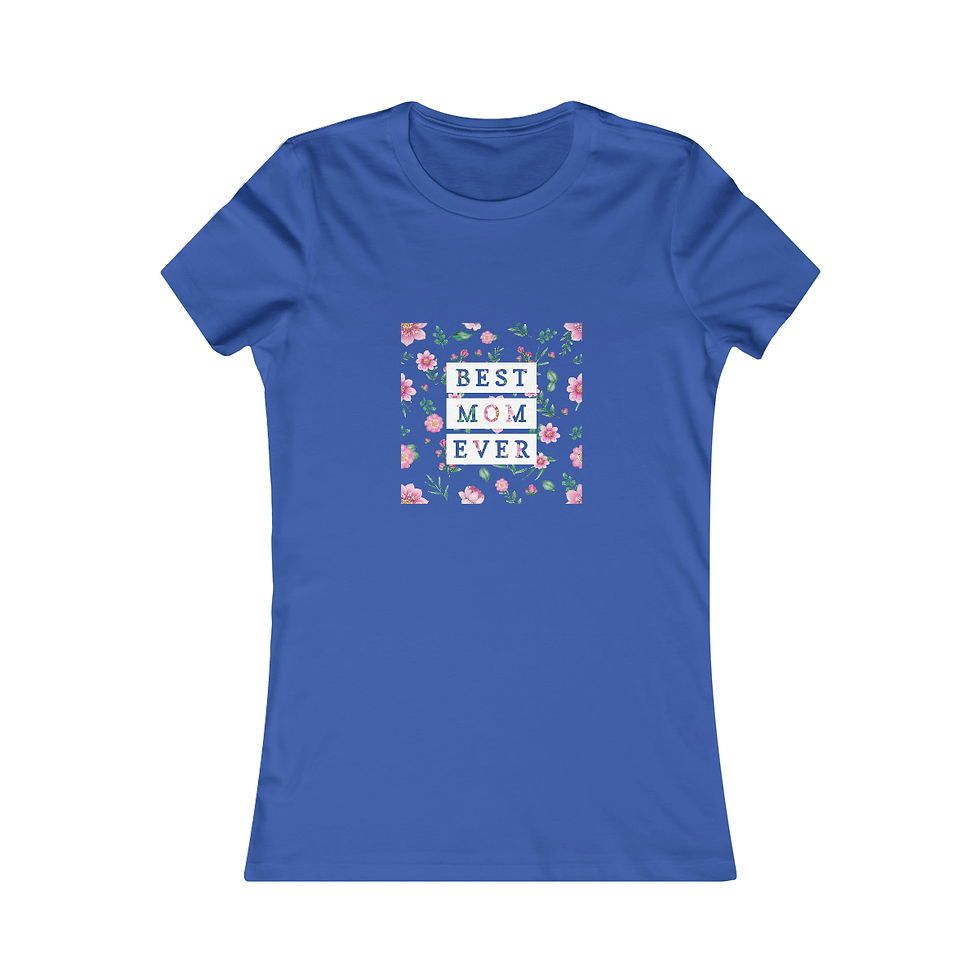 Thumbnail: Mother's Day. Floral. Best Mom Ever 100% Cotton Slim Fit Tee