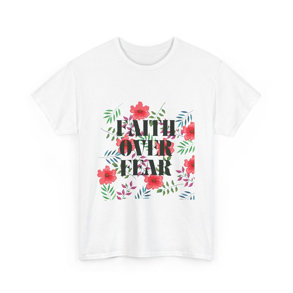 Thumbnail: Faith Over Fear Motivational Unisex Heavy Cotton Tee