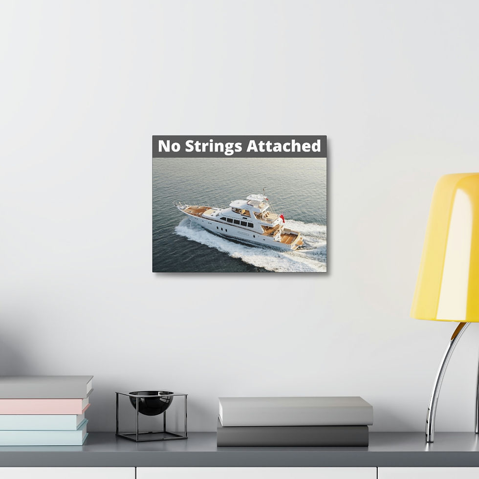 Thumbnail: No Strings Attached - Yacht - Nautical - Satin Canvas, Stretched