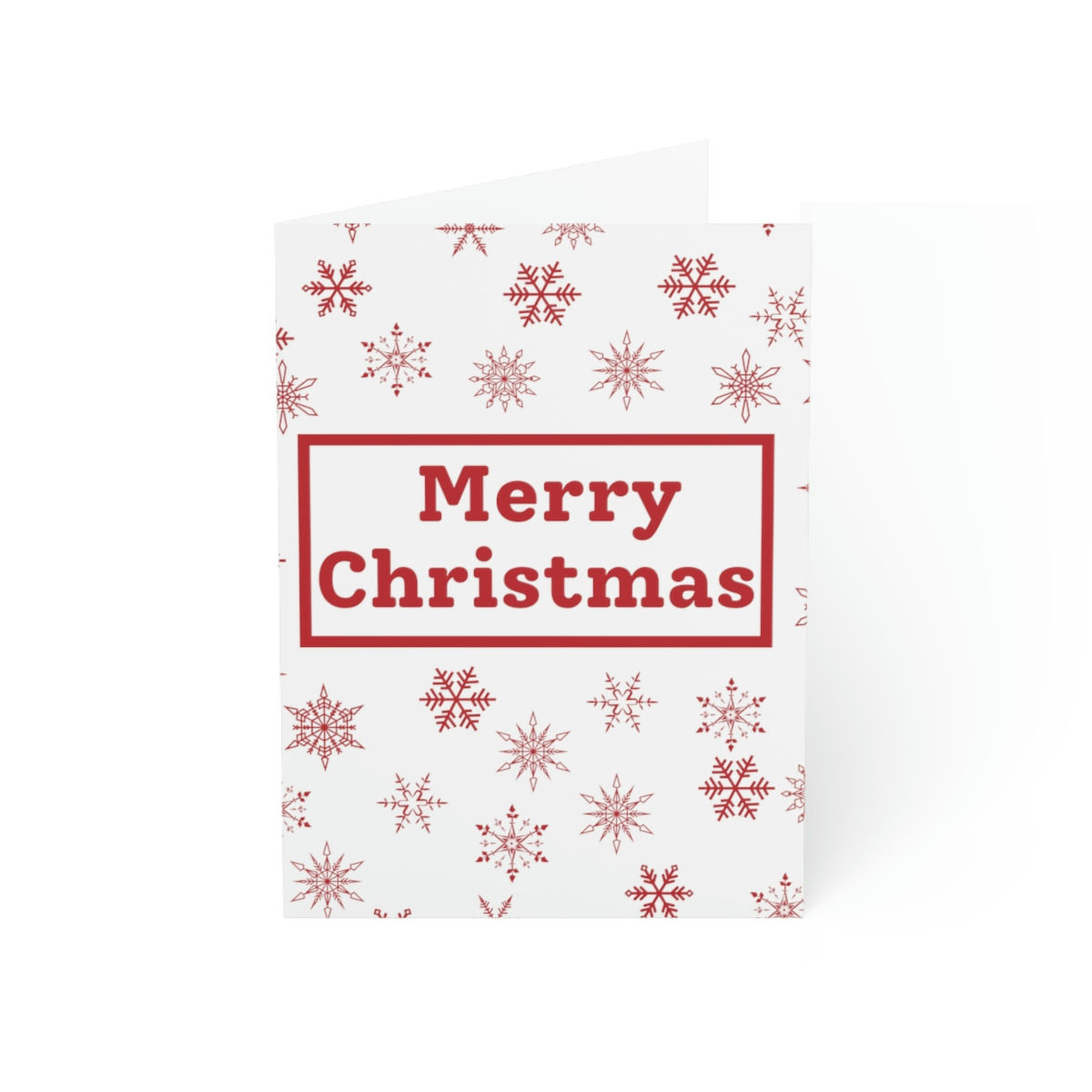 "Merry Christmas" Red Snowflakes - Folded Greeting Cards (1, 10, 30, and 50pcs)