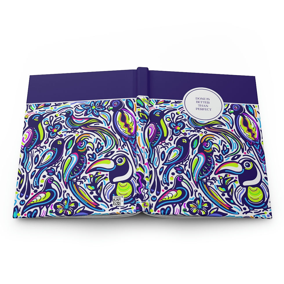 Thumbnail: Colorful Bird Goal Tracker Journal Done is better than perfect. Hardcover Matte