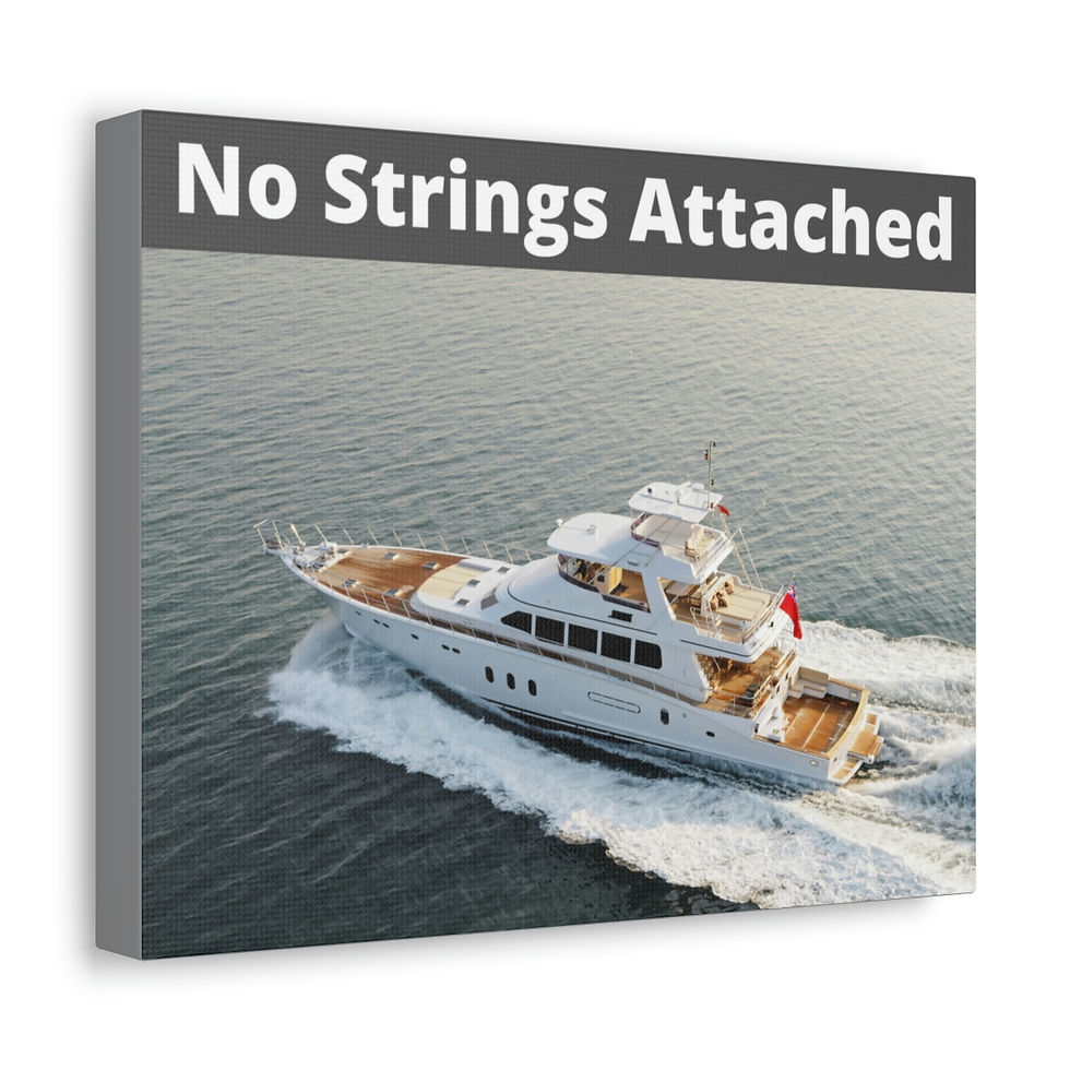 Thumbnail: No Strings Attached - Yacht - Nautical - Satin Canvas, Stretched