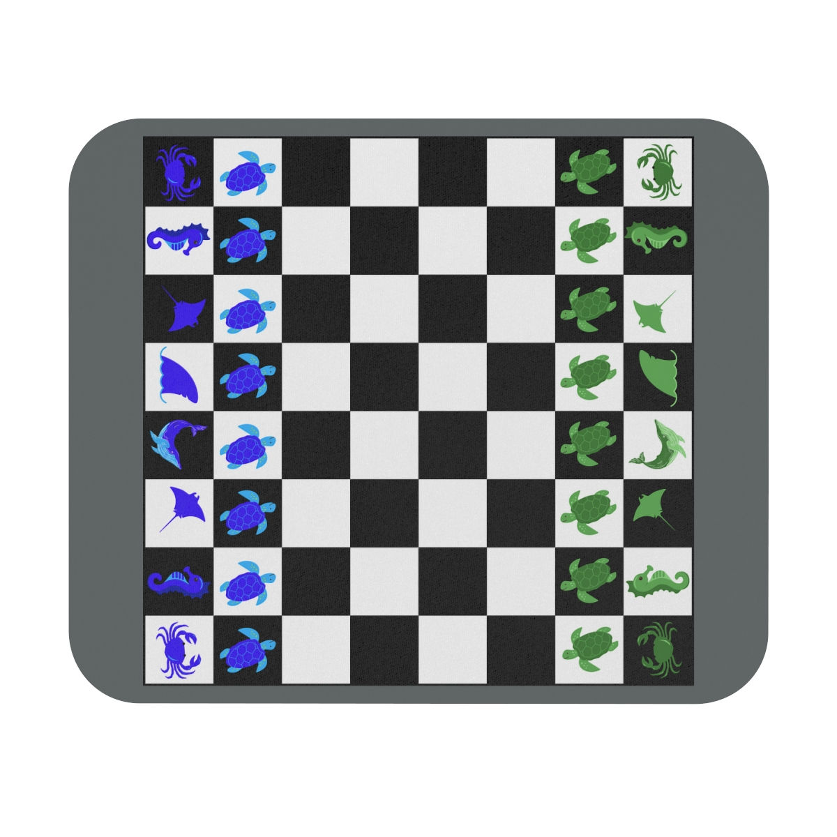 Sea Creature Chess Board Mouse Pad.  Mouse Pad (Rectangle)