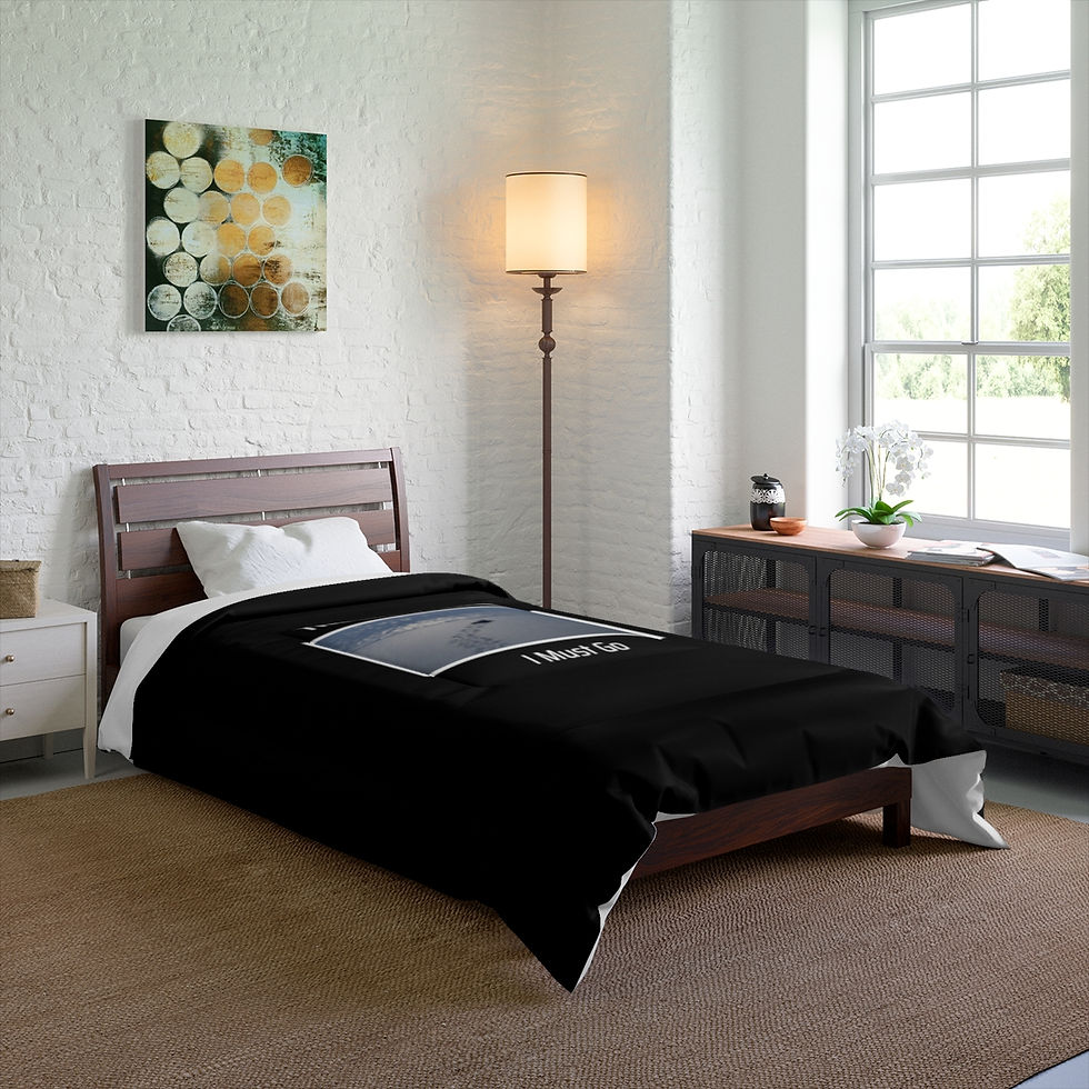 Thumbnail: Sea Turtle.  The Sea is Calling, I Must Go. Black. Comforter
