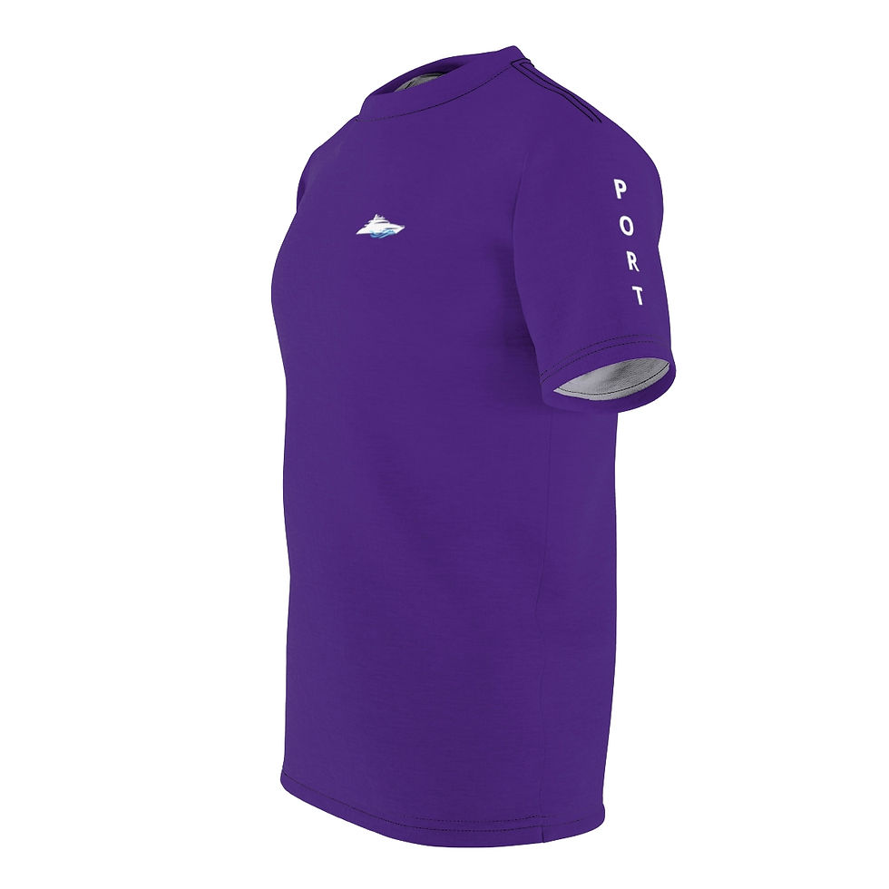 Thumbnail: Port / Starboard on Sleeve - Vertical - Nautical - Unisex AOP Cut & Sew Tee