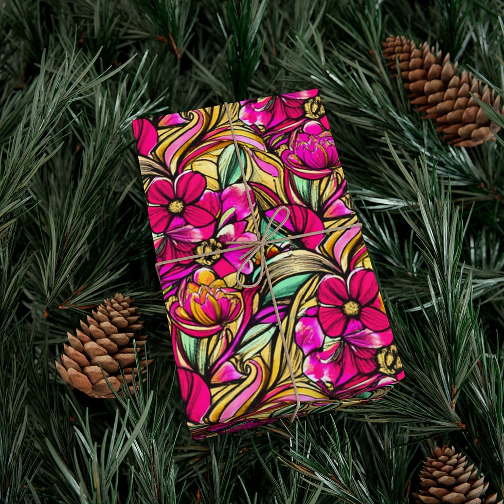 Thumbnail: Japanese Pink Floral Specialty Gift Wrap Papers