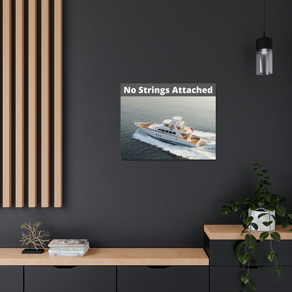 Thumbnail: No Strings Attached - Yacht - Nautical - Satin Canvas, Stretched