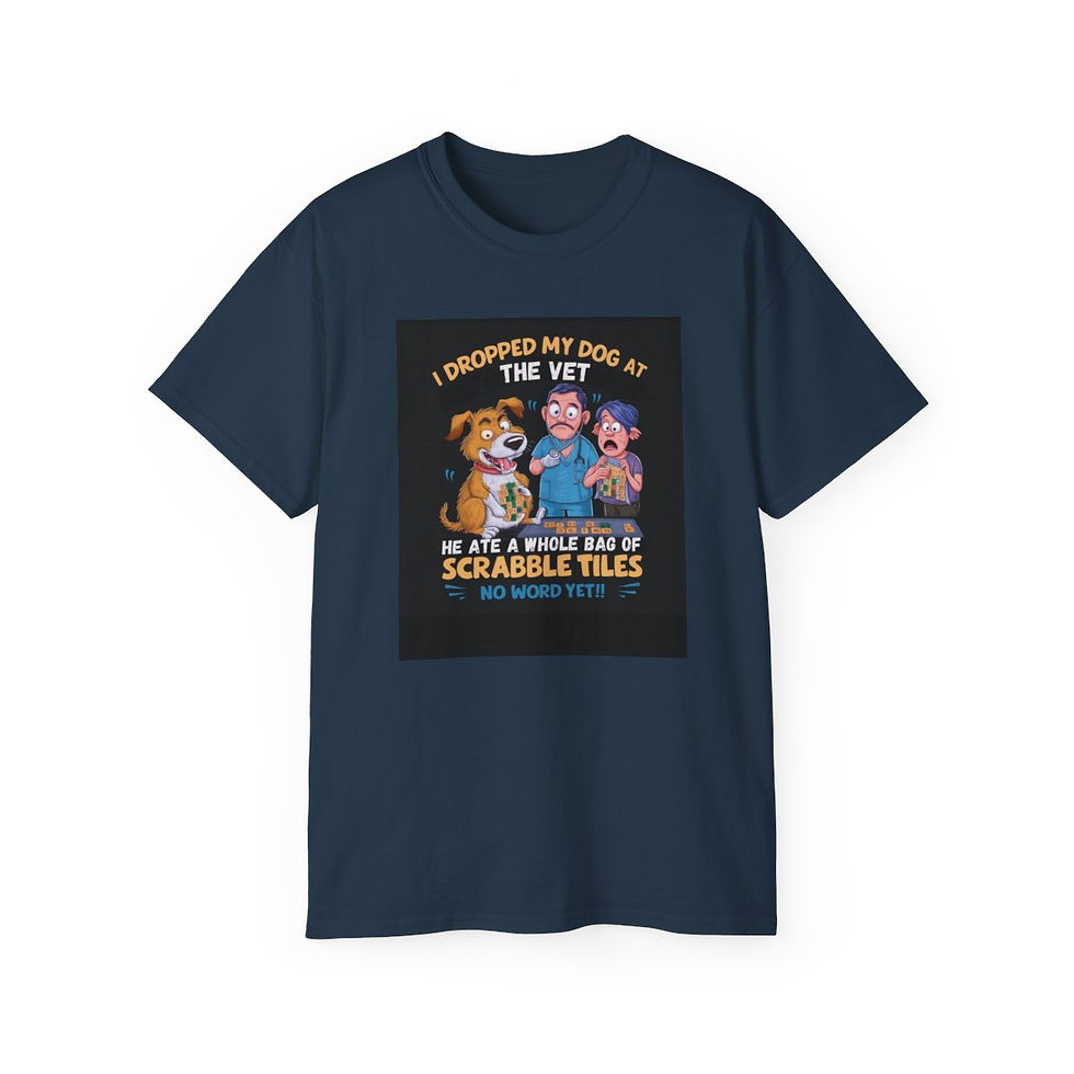 Thumbnail: Dad Joke #11. Scrabble Tiles. Unisex Ultra Cotton Tee