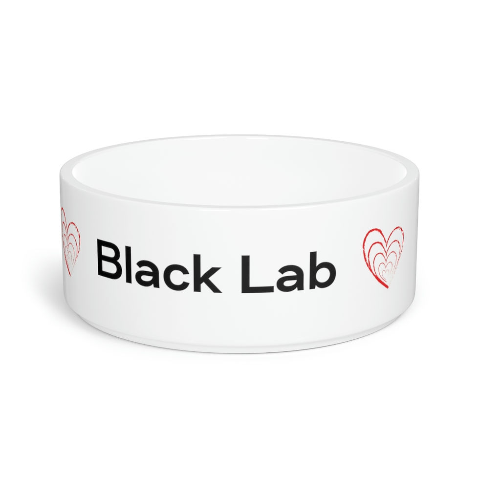 Thumbnail: Love Love Love. Black Lab. Pet Bowl