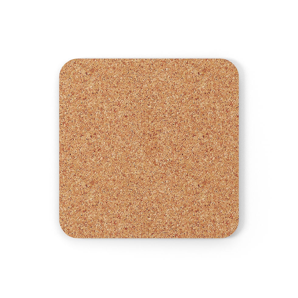 Thumbnail: Blue on White. "Follow Me To The Sea". w/ Compass.  Corkwood Coaster Set