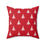Thumbnail: Christmas. White Christmas Trees. Dark Red Pillow.  Spun Polyester Square Pillow