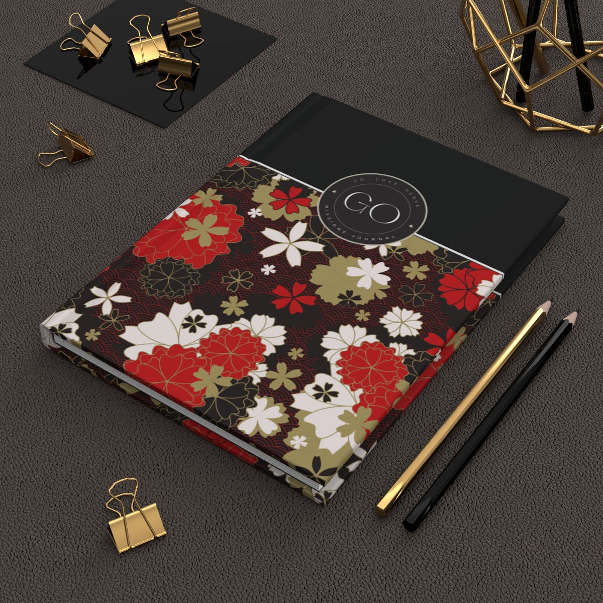 Good News Missions Journal Red, Gold, Black Design HardcoverMatte