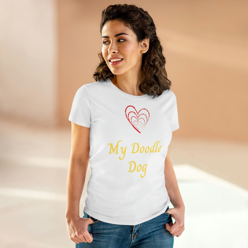 Thumbnail: Pets. Love Love Love My Doodle Dog. - Women's Midweight Cotton Tee