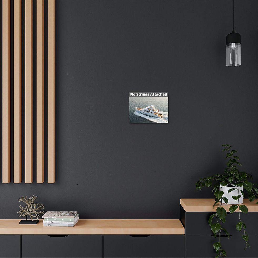 Thumbnail: No Strings Attached - Yacht - Nautical - Satin Canvas, Stretched