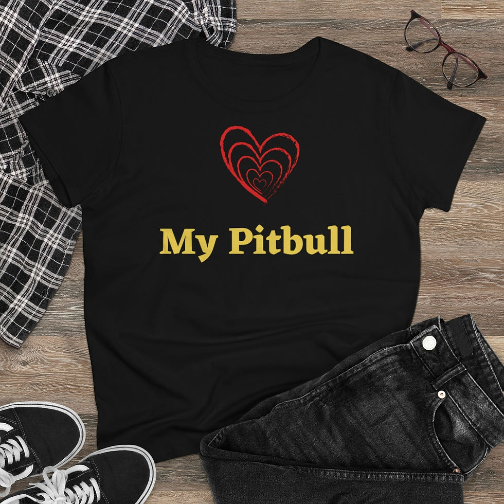 Love Hearts. Pitbull. - Women's Midweight Cotton Tee