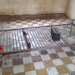 S-21 - prisoners were subjected to 10 lashes or 5 trips tied to this electric bed for eletrocution