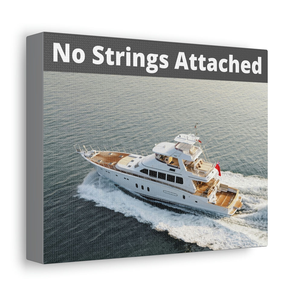 Thumbnail: No Strings Attached - Yacht - Nautical - Satin Canvas, Stretched