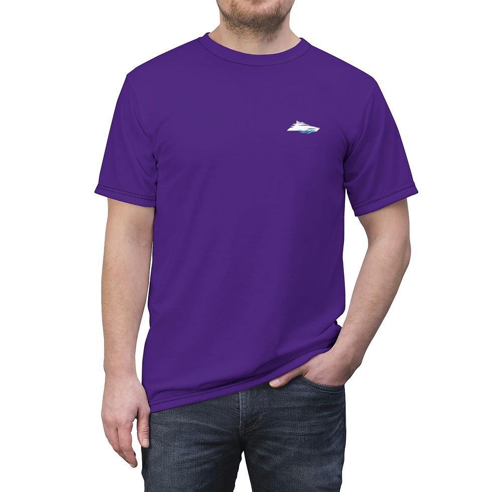 Thumbnail: Port / Starboard on Sleeve - Vertical - Nautical - Unisex AOP Cut & Sew Tee