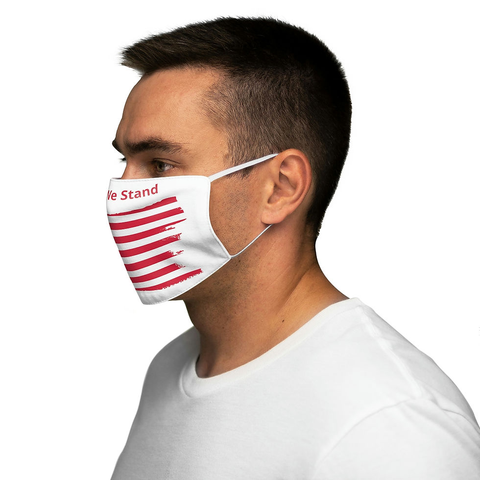 Thumbnail: "United We Stand" Tattered Flag Snug-Fit Polyester Face Mask