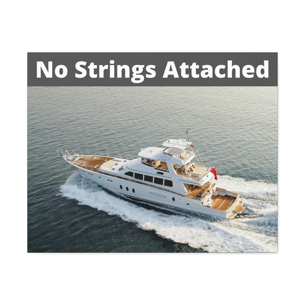 Thumbnail: No Strings Attached - Yacht - Nautical - Satin Canvas, Stretched